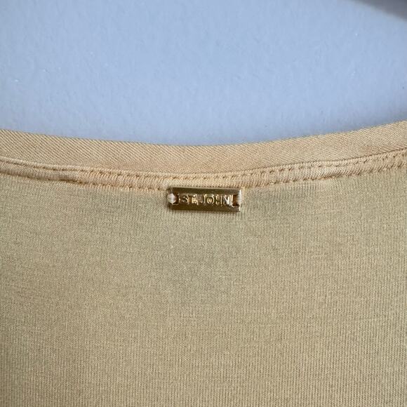 St John Yellow V-Neck Top Embellished Beaded Party Holiday Glam Classic - Picture 12 of 16